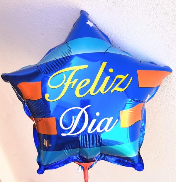 Globo Feliz día azul